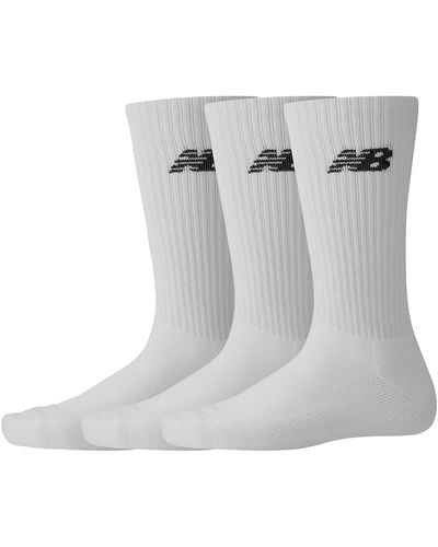 New Balance 3 Pack Everyday Crew Socks - White