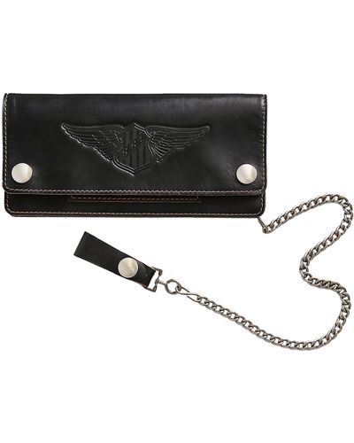 RRL Leather Chain Wallet - Black