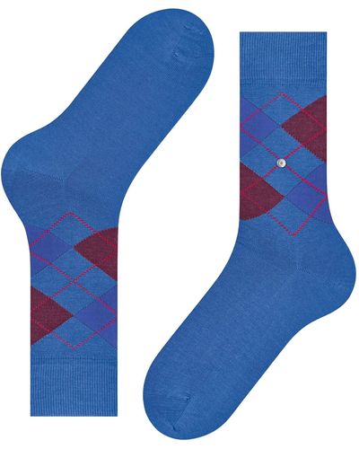Burlington Manchester Mercerised Cotton Socks - Blue