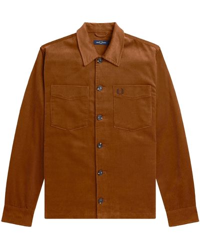 Fred Perry Corduroy Overshirt - Brown