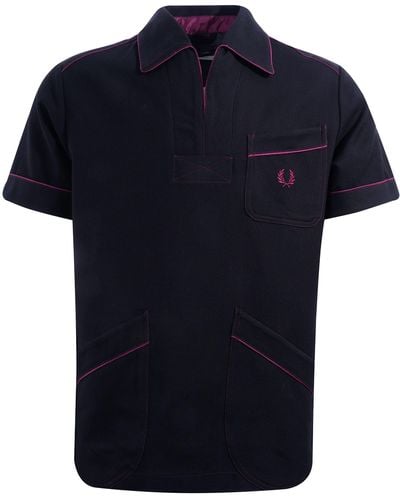 Fred Perry Short Sleeve Overshirt - Blue