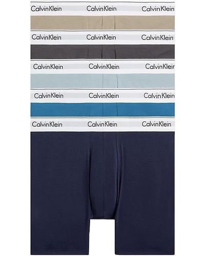 Calvin Klein 5 Pack Boxer Briefs - Blue