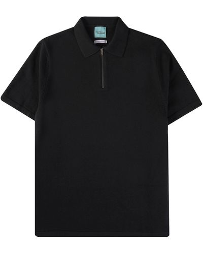 None Of The Above Zip Polo Shirt - Black