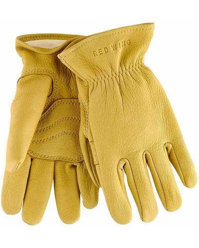 Red Wing Buckskin Leather Lined Gloves - Yellow
