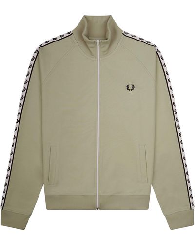 Fred Perry Taped Track Jacket - Light Oyster - Multicolour