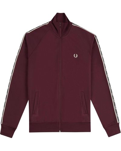 Fred Perry Contrast Tape Track Jacket - Purple
