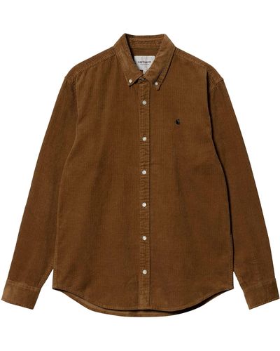 Carhartt Long Sleeve Madison Cord Shirt - Brown
