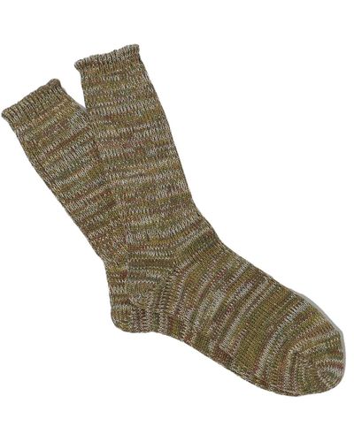 Anonymous Ism 5 Colour Mix Crew Socks - Green