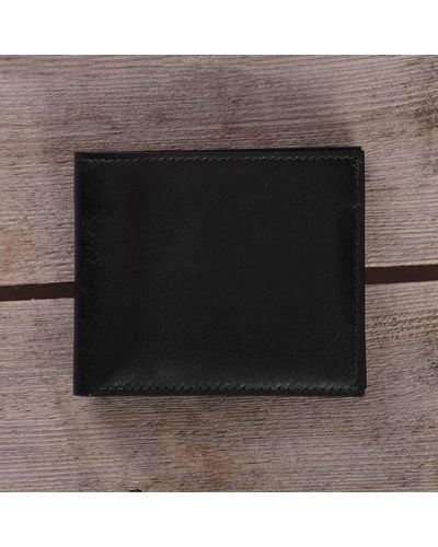 None Of The Above Leather Bill Fold Wallet - Black