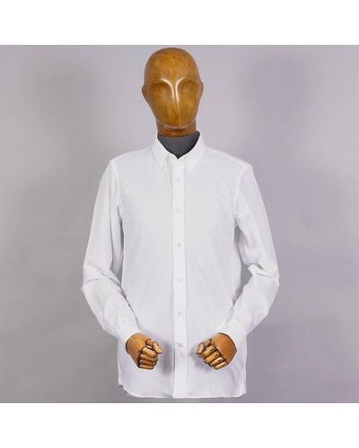 None Of The Above Nota Long Sleeve Button Down Shirt - White