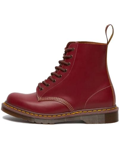 Dr. Martens Dr Marten Vintage 1460 Ankle Boots - Red