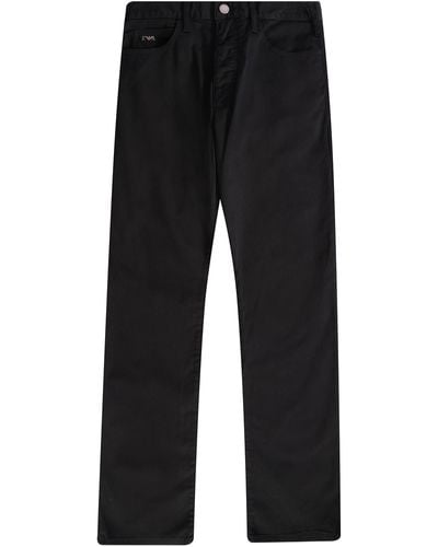 Emporio Armani J45 Regular-fit Comfort-denim Twill Jeans - Black