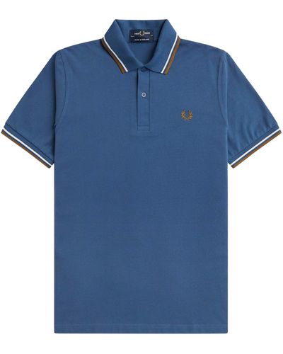 Fred Perry Fred Perry M12 Twin Tipped Polo Shirt - Blue
