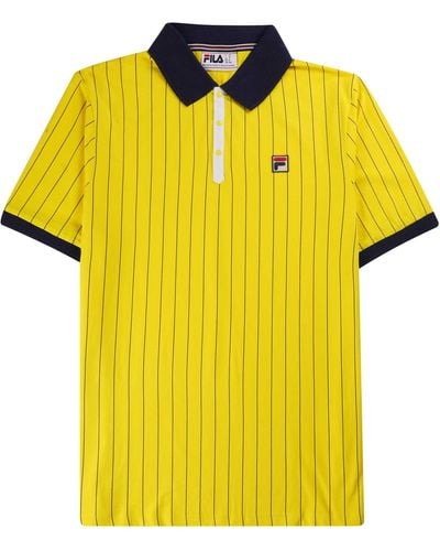 Fila Bb1 Classic Vintage Striped Polo Shirt - Yellow