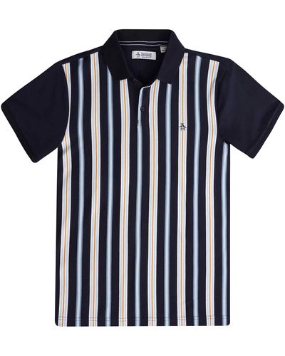 Original Penguin Striped Polo Shirt - Cerulean - Blue