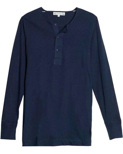 Merz B. Schwanen Button Facing Long Sleeve T-shirt - Blue