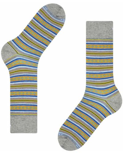 Burlington Burlington Square Stripe Men Socks - Grey