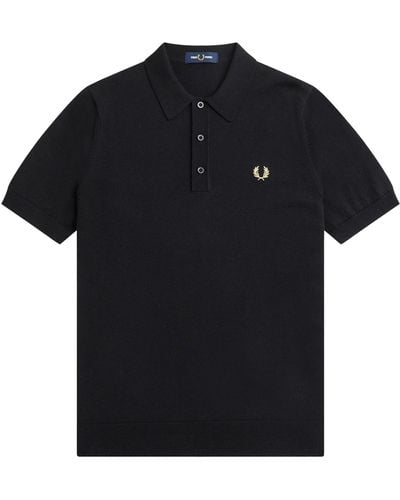 Fred Perry K7623 Classic Knitted Shirt - Black