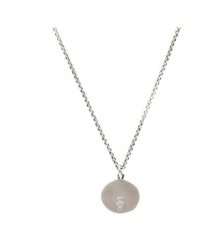 Serge Denimes Silver Minimal Hallmark Necklace - Metallic