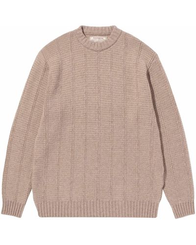 Anonymous Ism Ladder Knit Crew Neck - Brown