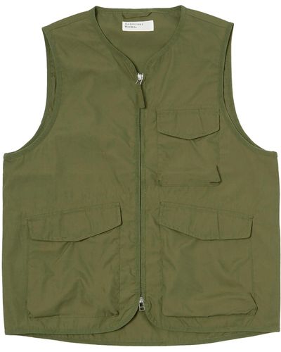 Universal Works Parachute Liner Gilet - Green