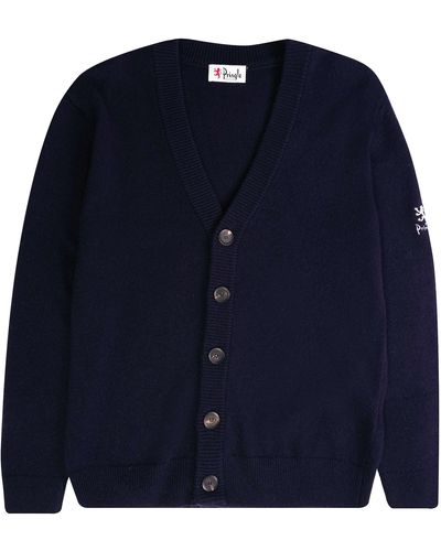 Pringle of Scotland Archive Lambswool Blend Cardigan - Navy - Blue