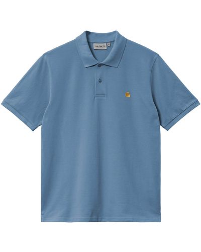 Carhartt Short Sleeve Chase Pique Polo - Blue