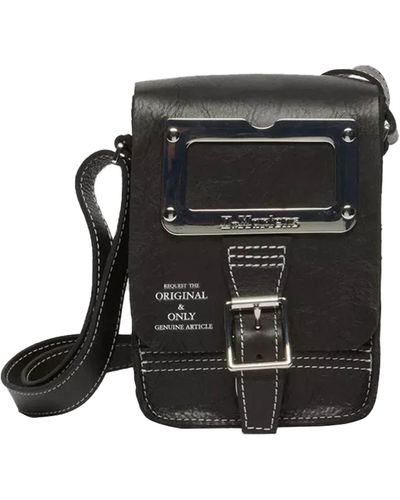 Dr. Martens Dr Martens Overdrive Leather Vertical Crossbody Bag - Black