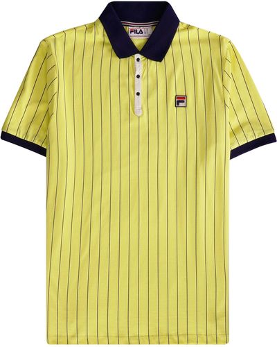 Fila Bb1 Classic Vintage Striped Polo Shirt - Yellow