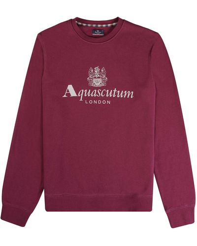 Aquascutum Large Logo Sweatshirt - Red