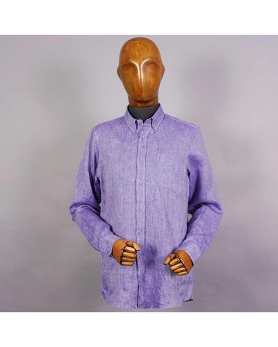 None Of The Above Linen Shirt - Purple