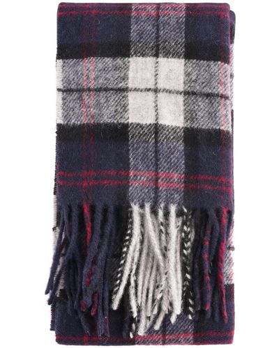 Barbour New Check Tartan Scarf - Blue And Grey - Multicolour