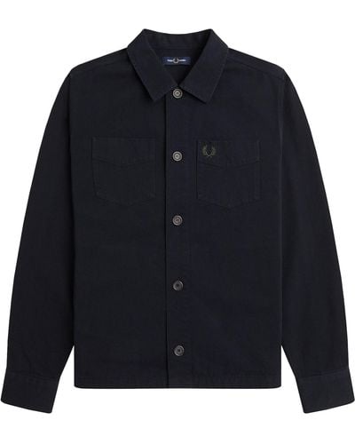 Fred Perry Twill Overshirt - Blue