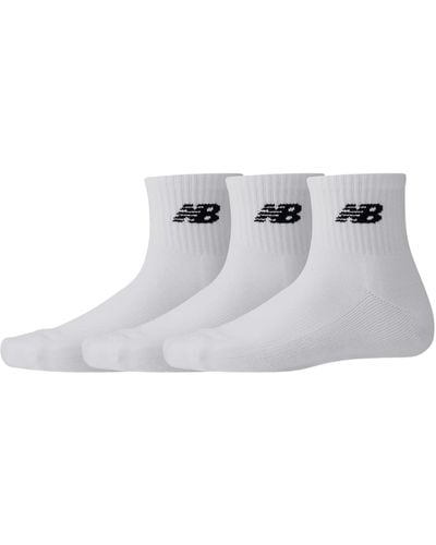 New Balance 3 Pack Everyday Ankle Socks - White