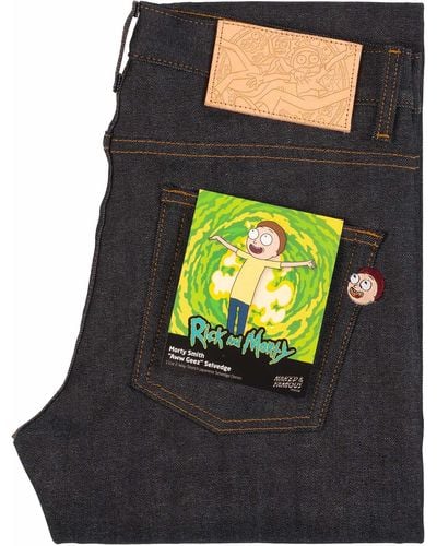 Naked & Famous X Rick & Morty Morty Smith Aww Geez Selvedge - Blue