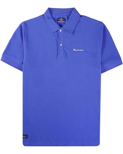 Aquascutum Logo Polo Shirt - Blue