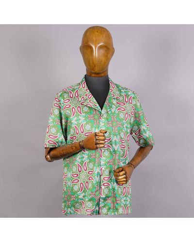 None Of The Above Camicia Bowling Shirt - Green