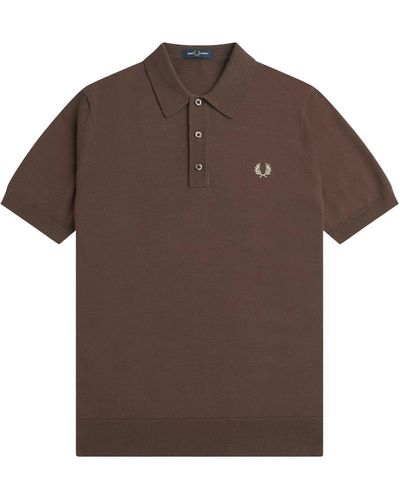 Fred Perry K7623 Classic Knitted Shirt - Brown