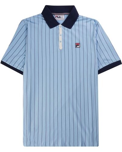 Fila Bb1 Classic Vintage Striped Polo Shirt - Blue