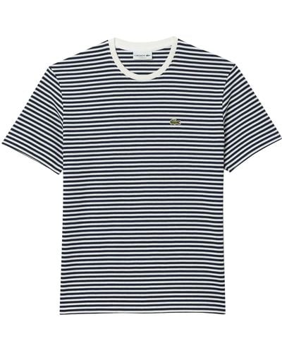 Lacoste Heavy Cotton Striped T-shirt - Blue