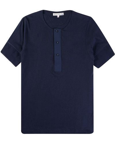 Merz B. Schwanen Henley Loop T-shirt - Blue