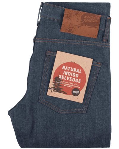 Naked & Famous Naked And Famous Super Guy Natural Indigo Selve - Blue