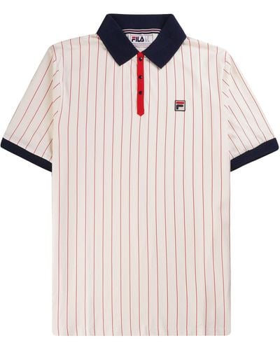 Fila Bb1 Classic Vintage Striped Polo Shirt - Pink