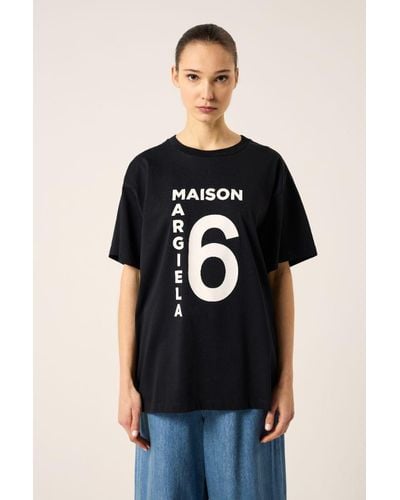 MM6 by Maison Martin Margiela Logo Print T-shirt-black