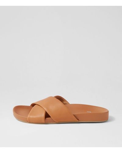 Rollie Tide Cross Slide Rl Leather Sandals - Brown