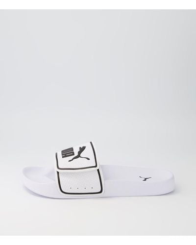 PUMA 387515 Leadcat 2.0 V Pm White Black Leather White Black Sandals