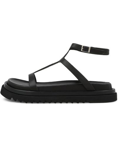 Sol Sana Stefani Footbed Ss Leather Sandals - Black