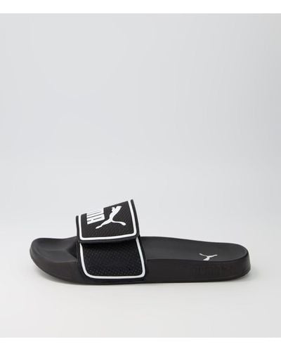 PUMA 387515 Leadcat 2.0 V Pm Black White Leather Black White Sandals