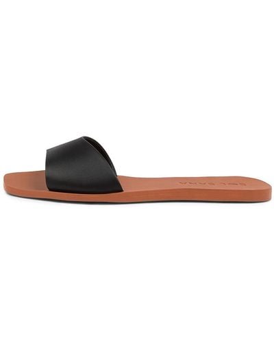 Sol Sana Simone Slide Ss Leather Sandals - Black