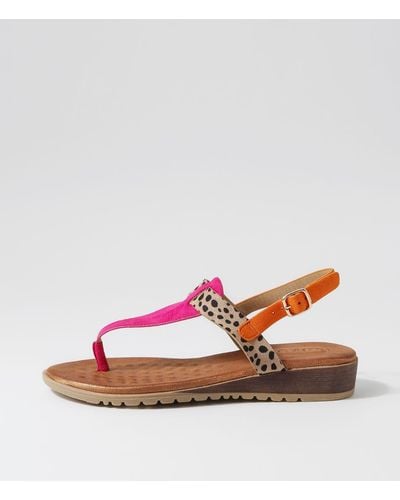 LAGUNA QUAYS Mawa Lq Pink Beige Cheetah Microsuede Pink Beige Cheetah Sandals